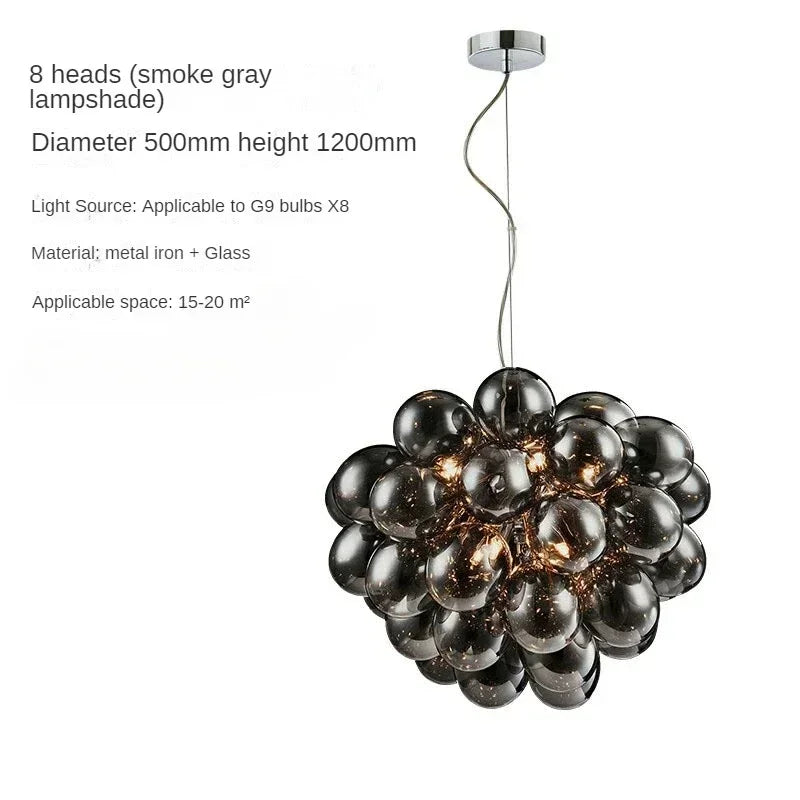 Modern grape-shaped chandelier by 𝕄𝕔 𝕋𝕙𝕖 𝔹𝕝𝕒𝕔𝕜 𝔻𝕚𝕒𝕞𝕠𝕟𝕕