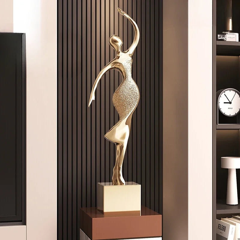 Light Luxury Art Home Decor Electroplating Abstract Figure Sculpture Ornaments High-end Living room Niche Decoration Statue - 𝕄𝕮 𝕋𝕙𝕖 𝔹𝕝𝕒𝕔𝕜 𝔻𝕚𝕒𝕞𝕠𝕟𝕕