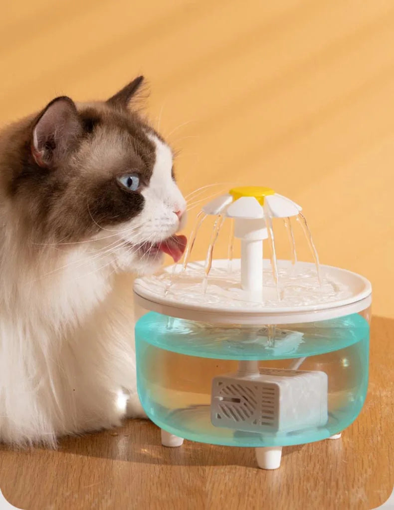 MC THE BLACK DIAMOND USB electric pet water fountain with 1L capacity, automatic cat drink bowl with filter and dispenser.