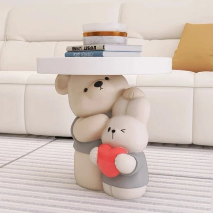 Cream Style Home Decor Parent-child Bear Statue Coffee Table Creative Livingroom Sofa Side Table Bedroom Bedside Table Furniture - 𝕄𝕮 𝕋𝕙𝕖 𝔹𝕝𝕒𝕔𝕜 𝔻𝕚𝕒𝕞𝕠𝕟𝕕