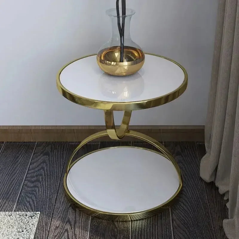 Sofa Side Table for Living Room Modern Center Tables Glass Stainless Steel Round End Table Nordic Luxury Coffee Table Decoration - https://mohammadcollection.com