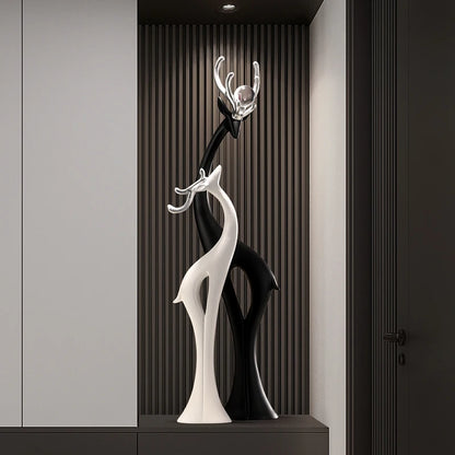Modern Simple Home Decor Couple Deer Figurine Ornament Light Luxury Living Room TV Cabinet Entrance Desk Decoration Wedding Gift - 𝕄𝕮 𝕋𝕙𝕖 𝔹𝕝𝕒𝕔𝕜 𝔻𝕚𝕒𝕞𝕠𝕟𝕕