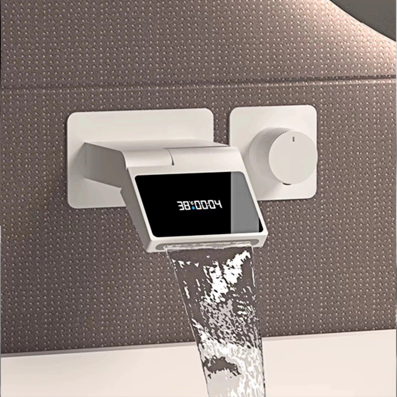 Intelligent black brass bathroom faucet with LED digital display design Hidden single handle cold &amp; hot 2 control wash basin Tap - https://mohammadcollection.com