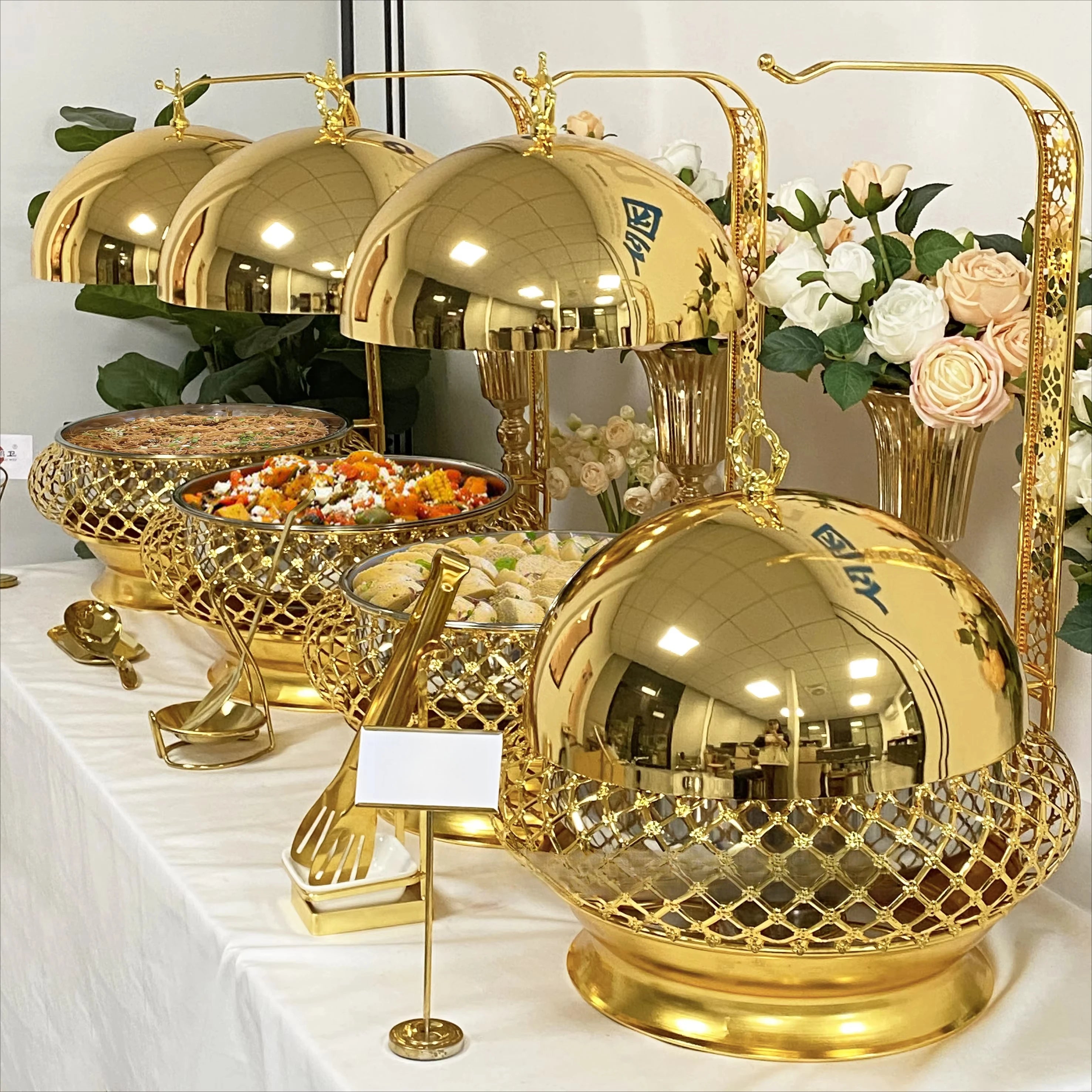 Wedding party  supply hot pot buffet warmer catering stainless steel hanging hot pot factory - https://mohammadcollection.com
