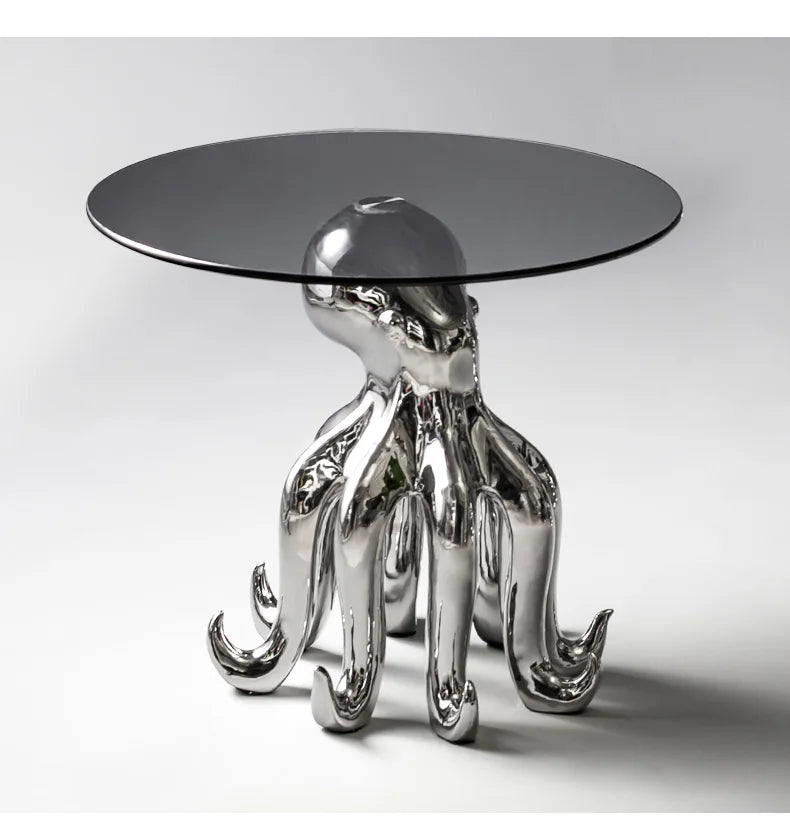 Creative Coffee Table Octopus Gorilla Glass Table Design Light Luxury Living Room Sofa Side Table Tea Table Home Decor Furniture - https://mohammadcollection.com