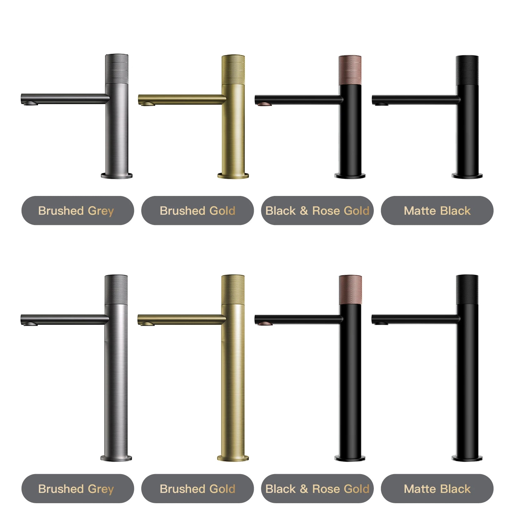 Brass black bathroom faucet round hand washing toilet table under high-end hotel hot and cold faucet - https://mohammadcollection.com