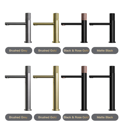 Brass black bathroom faucet round hand washing toilet table under high-end hotel hot and cold faucet - https://mohammadcollection.com