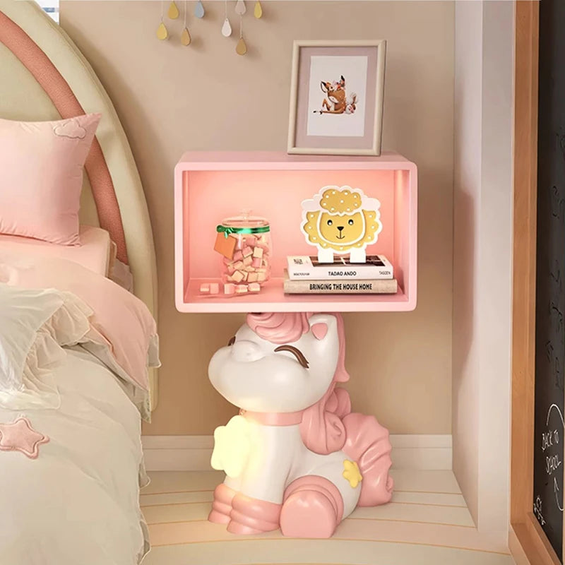 Bedroom Bedside Table Girl Room Decoration Accessories Creative Pink Furniture Gift Modern Cream Style Cartoon Horse Night Stand - 𝕄𝕮 𝕋𝕙𝕖 𝔹𝕝𝕒𝕔𝕜 𝔻𝕚𝕒𝕞𝕠𝕟𝕕