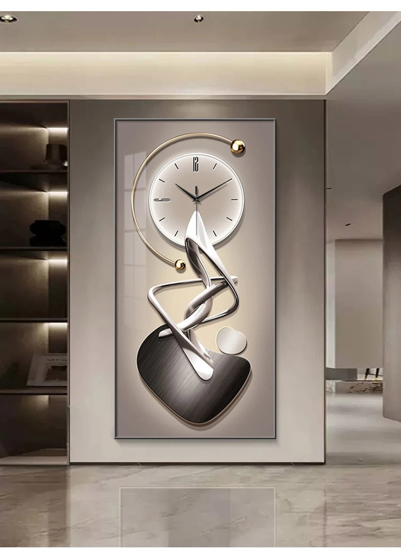 Modern Design Wall Clock Living Room Entrance Corridor Wall Decor Mute Digital Clock Large Abstract Hanging Painting Wall Watch - 𝕄𝕮 𝕋𝕙𝕖 𝔹𝕝𝕒𝕔𝕜 𝔻𝕚𝕒𝕞𝕠𝕟𝕕