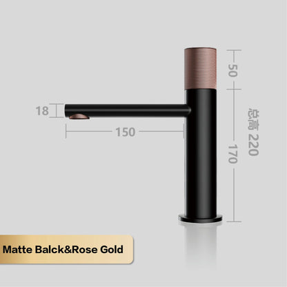 Brass black bathroom faucet round hand washing toilet table under high-end hotel hot and cold faucet - https://mohammadcollection.com