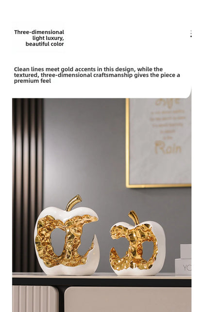 Light Luxury Home Decor Ceramic Apple Ornament Modern Living Room TV Cabinet Wine Cabinet High-end Art Decorative Figurines Gift - 𝕄𝕮 𝕋𝕙𝕖 𝔹𝕝𝕒𝕔𝕜 𝔻𝕚𝕒𝕞𝕠𝕟𝕕