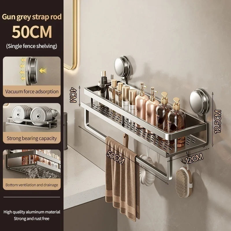 Non-Drill Bathroom Suction Cup Shelves for Washbasin and Vanity Storage - https://mohammadcollection.com