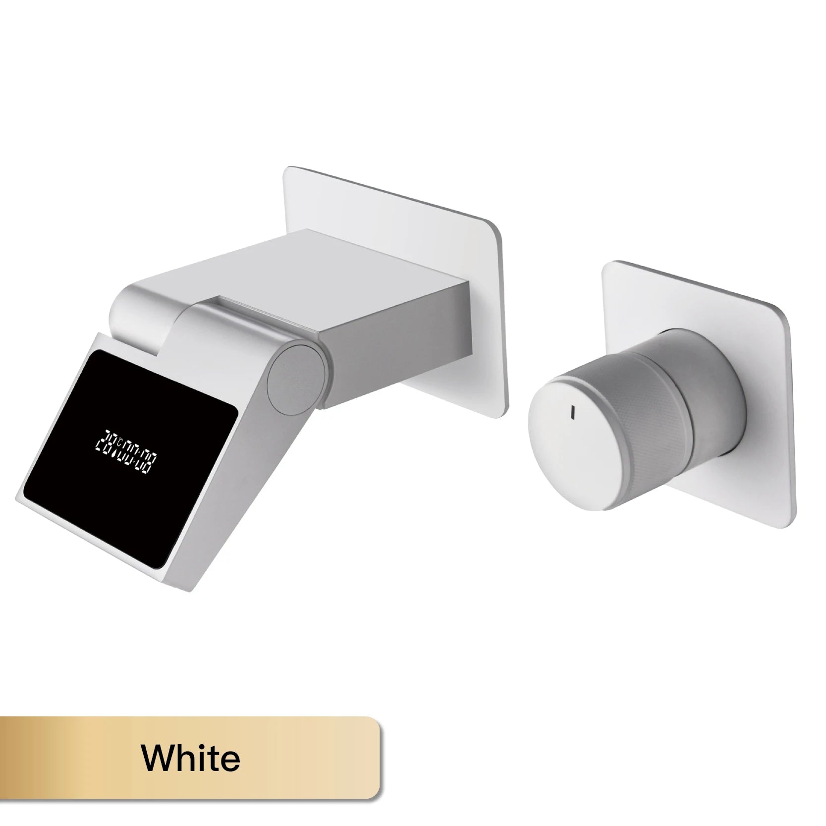 Intelligent black brass bathroom faucet with LED digital display design Hidden single handle cold &amp; hot 2 control wash basin Tap - https://mohammadcollection.com