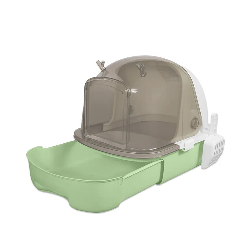 Cat litter box extra-large, fully semi enclosed drawer style