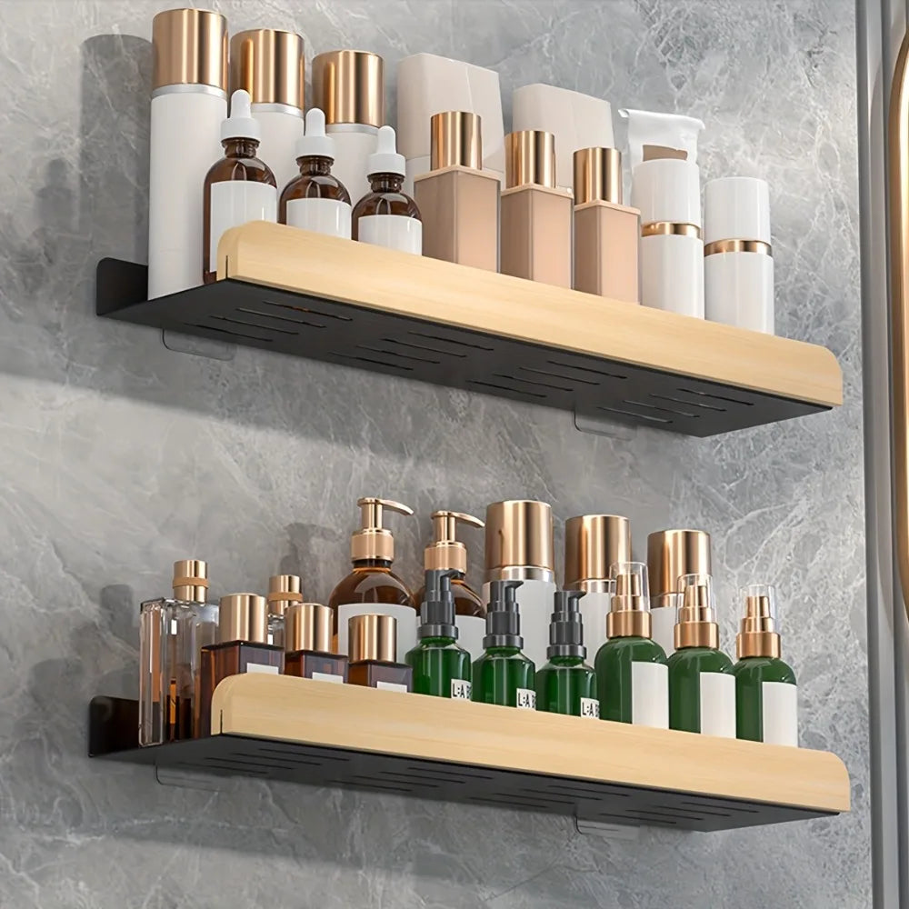 1PC Wall Mounted Shelf No Drilling Bathroom Storage Organizer for Shampoo Home Hotel Use Bathroom Accessories Floating Shelf - https://mohammadcollection.com