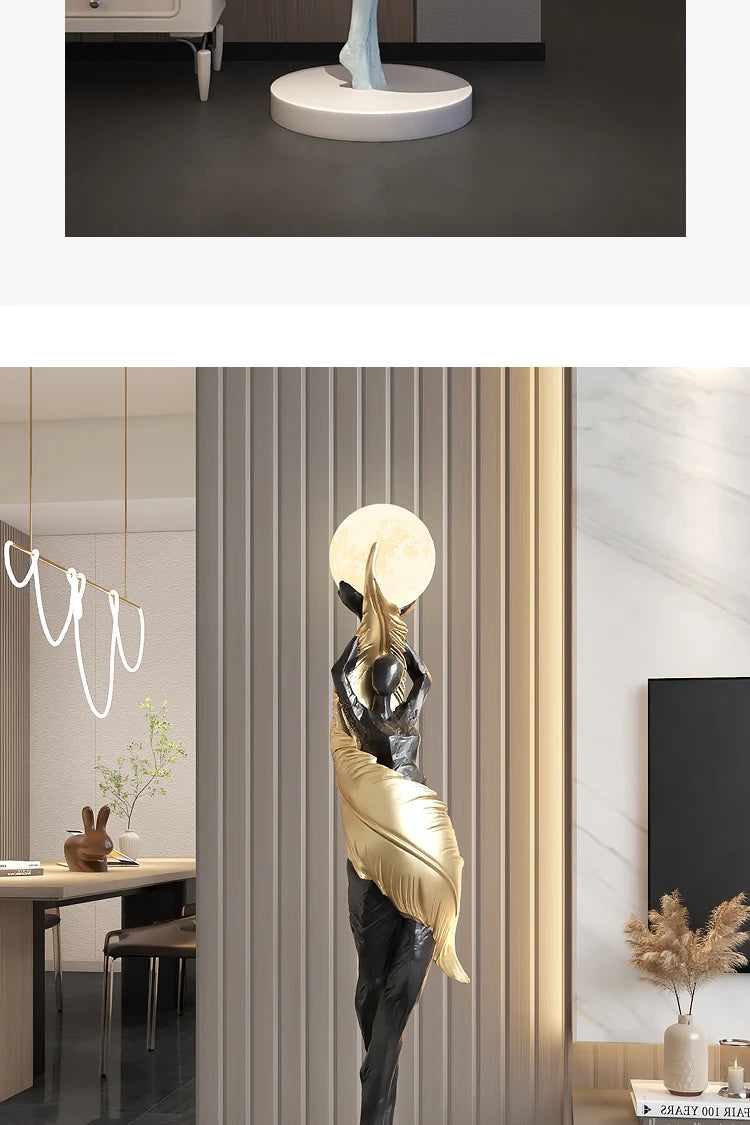 Modern HomeDecor abstract feather girl sculpture by 𝕄𝕔 𝕋𝕙𝕖 𝔹𝕝𝕒𝕔𝕜 𝔻𝕚𝕒𝕞𝕠𝕟