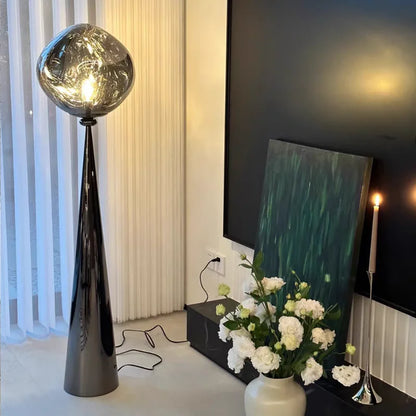 Lava Floor Lamp Black For Living Room Bedroom Post-Modern Corner Floor Lamps With Smoke Gray Shade Standing Lights Table Lamp - https://mohammadcollection.com