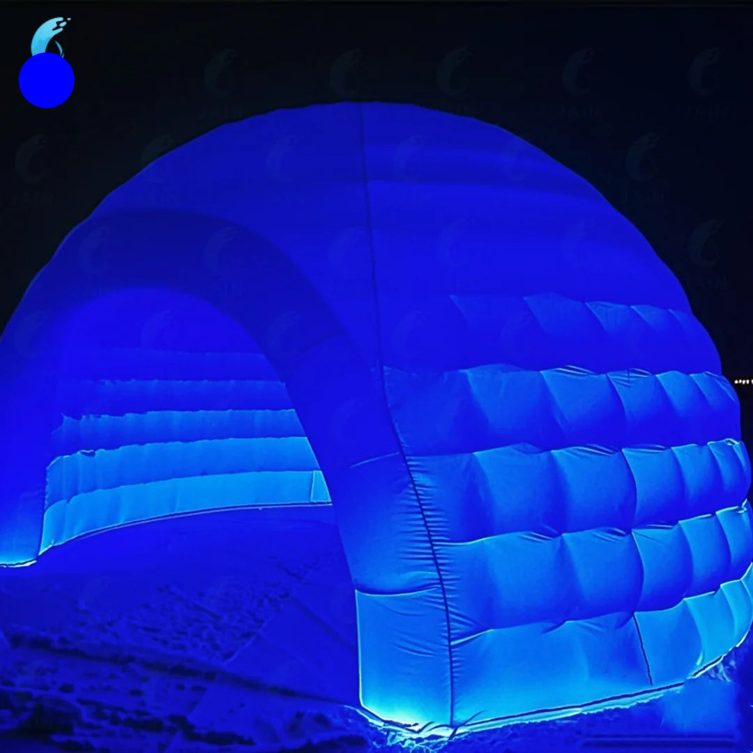 Inflatable Igloo Dome Tent by MC THE BLACK DIAMOND, a premium air-supported pop-up tent with a white dome shape and sturdy structure.