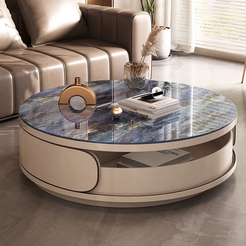 Minimalist Nordic-style luxury coffee table by MC THE BLACK DIAMOND, featuring sleek storage design and modern aesthetic.