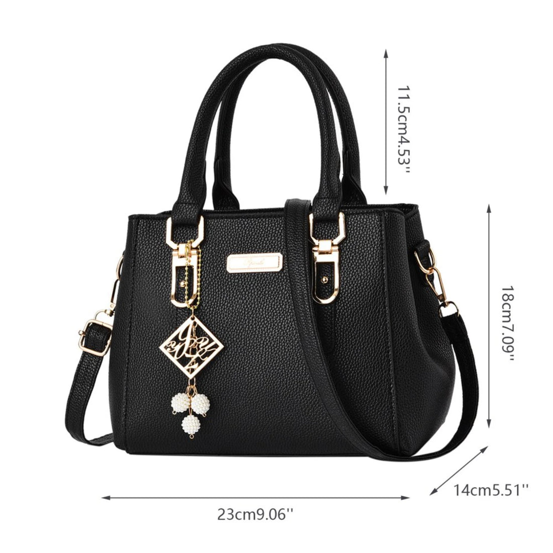 Large capacity leather messenger handbag for women by MC THE BLACK DIAMOND, featuring a stylish design and spacious interior.