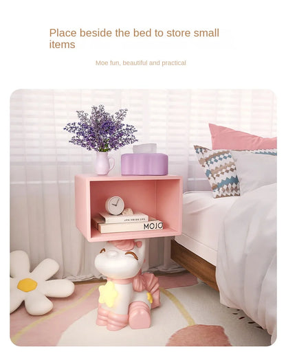 Bedroom Bedside Table Girl Room Decoration Accessories Creative Pink Furniture Gift Modern Cream Style Cartoon Horse Night Stand - 𝕄𝕮 𝕋𝕙𝕖 𝔹𝕝𝕒𝕔𝕜 𝔻𝕚𝕒𝕞𝕠𝕟𝕕
