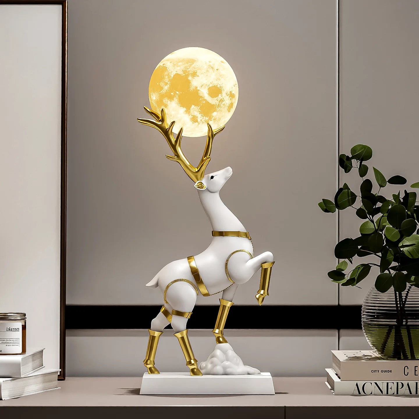 Nordic Luxury Decor Lucky Deer sculpture by 𝕄𝕔 𝕋𝕙𝕖 𝔹𝕝𝕒𝕔𝕜 𝔻𝕚𝕒𝕞𝕠𝕟