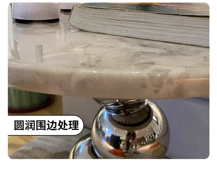 Simple High-end Round Coffee Table Nordic Style Natural Marble Sofa Side Table Designer Light Luxury Living Room Table - https://mohammadcollection.com