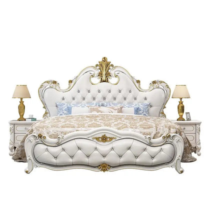 Modern Bedroom Set Home Furniture French Style Solid Wood Bed Luxury Bed Frame King Size Beds - https://mohammadcollection.com