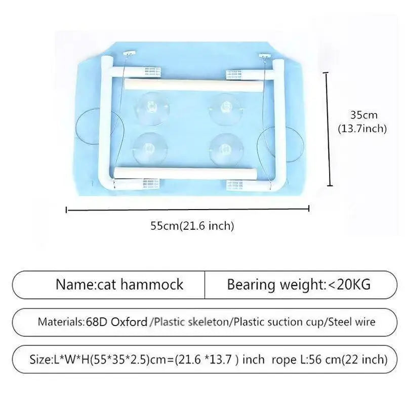 Cat hammock, cat window suction cup, cat nest, cat climbing frame, suspended balcony, glass, sun drying, pet cat bedding supplie - https://mohammadcollection.com