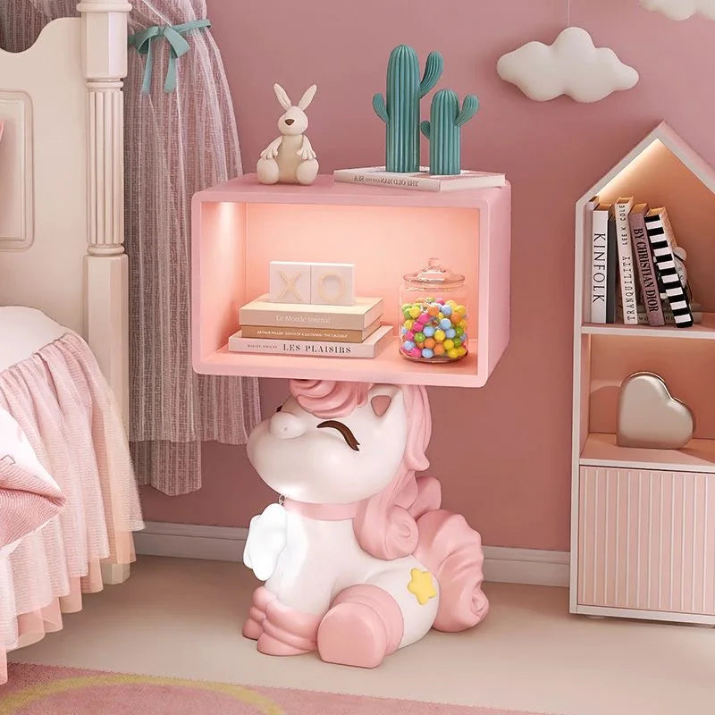 Bedroom Bedside Table Girl Room Decoration Accessories Creative Pink Furniture Gift Modern Cream Style Cartoon Horse Night Stand - 𝕄𝕮 𝕋𝕙𝕖 𝔹𝕝𝕒𝕔𝕜 𝔻𝕚𝕒𝕞𝕠𝕟𝕕