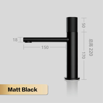 Brass black bathroom faucet round hand washing toilet table under high-end hotel hot and cold faucet - https://mohammadcollection.com