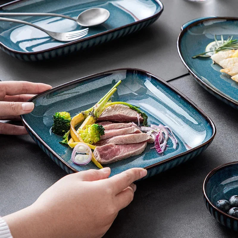 Blue kiln glaze ceramic plate from 𝕄𝕔 𝕋𝕙𝕖 𝔹𝕝𝕒𝕔𝕜 𝔻𝕚𝕒𝕞𝕠𝕟�