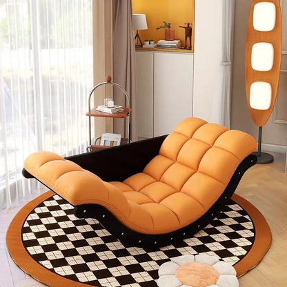 Simple Casual Rocking Chair Single Solid Wood Sofa Balcony Recliner Home Decor Living Room Retro Design Furniture Chaise Lounge - https://mohammadcollection.com