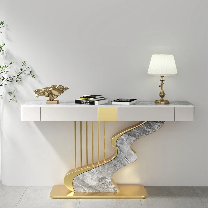 Modern MC Black Diamond midcentury metal console table with sleek design, ideal for entryways or living spaces.