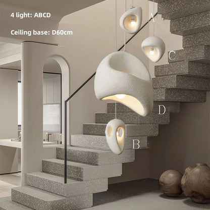 Nordic Villa Stairs Wabi Sabi E27 Led Pendant Lights