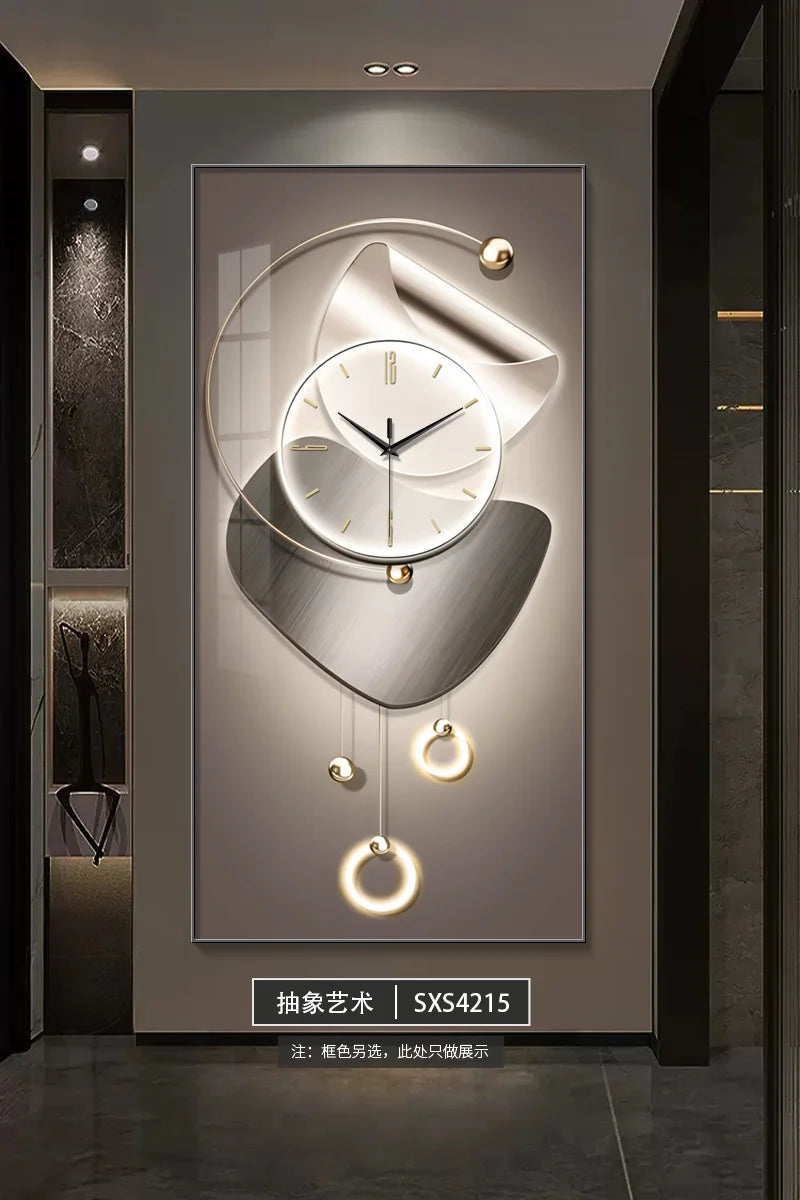 Modern Design Wall Clock Living Room Entrance Corridor Wall Decor Mute Digital Clock Large Abstract Hanging Painting Wall Watch - 𝕄𝕮 𝕋𝕙𝕖 𝔹𝕝𝕒𝕔𝕜 𝔻𝕚𝕒𝕞𝕠𝕟𝕕
