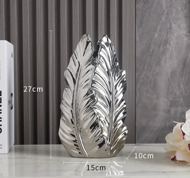 Nordic light luxury gold painted ceramic vase by MC THE BLACK DIAMOND, decorative home vase for living room or porch display.