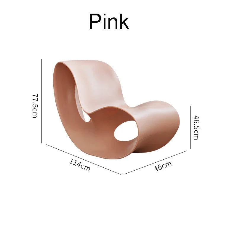 Modern MC THE BLACK DIAMOND rocking lounge chair made of molded polyethylene, stylish armchair for home or lounge spaces.