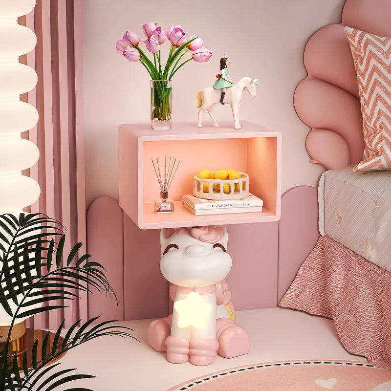 Bedroom Bedside Table Girl Room Decoration Accessories Creative Pink Furniture Gift Modern Cream Style Cartoon Horse Night Stand - 𝕄𝕮 𝕋𝕙𝕖 𝔹𝕝𝕒𝕔𝕜 𝔻𝕚𝕒𝕞𝕠𝕟𝕕