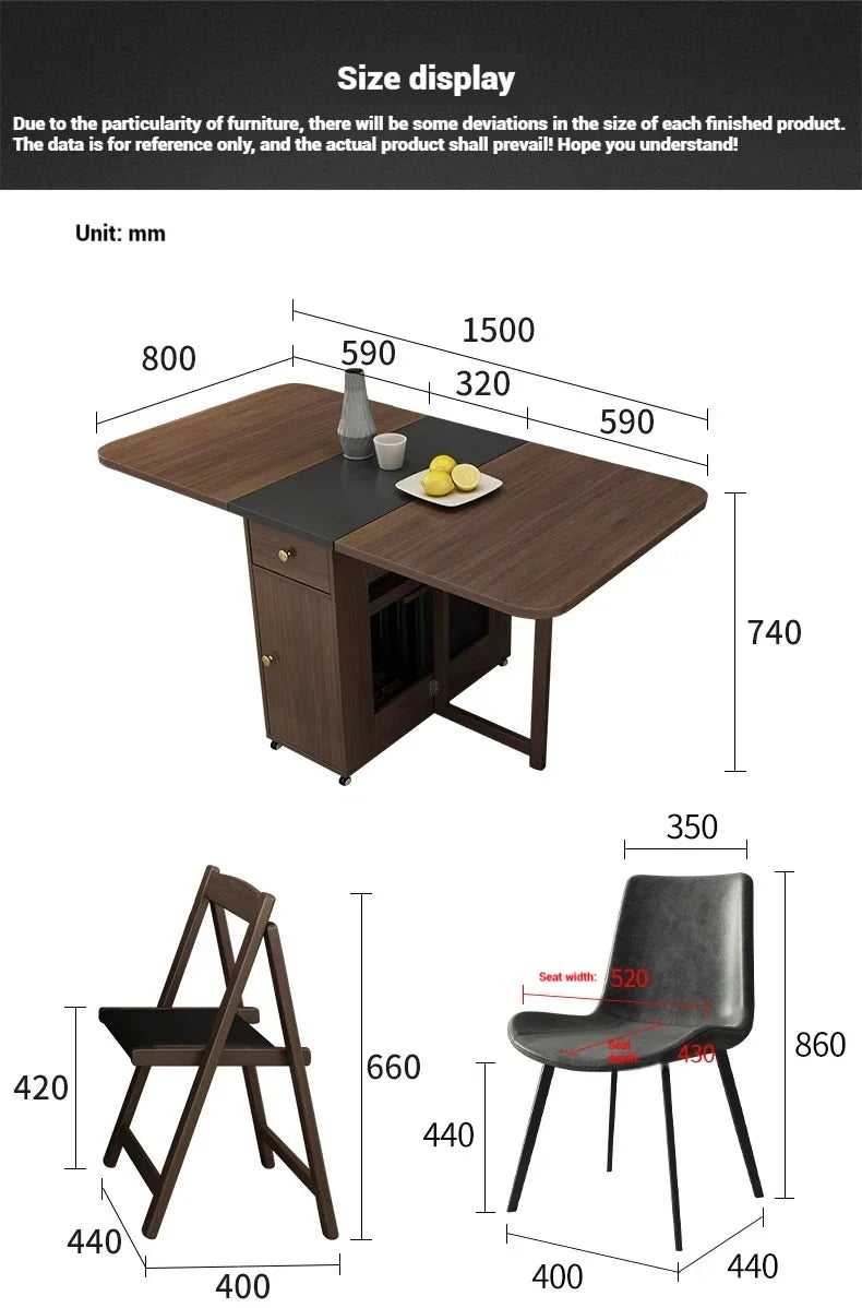 Folding wooden table by MC The Black Diamond, ideal for kids' parties, study, and dining in a modern room setting.