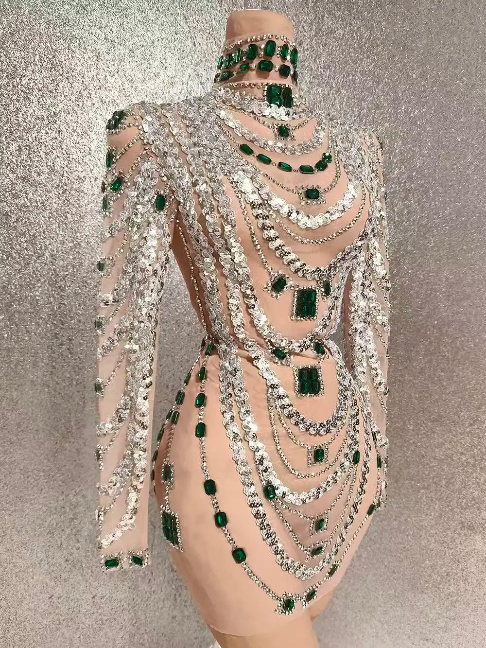 MC Women transparent rhinestones bodycon dress featuring sparkly embellishments and a fitted silhouette by MC THE BLACK DIAMOND