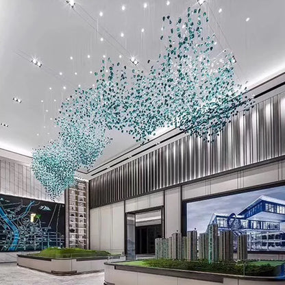Modern Stone Crystal LED Chandelier Large Staircase Luxury Ceiling Pendant Light Home Decor Cristal Glass Suspension Lamps - https://mohammadcollection.com