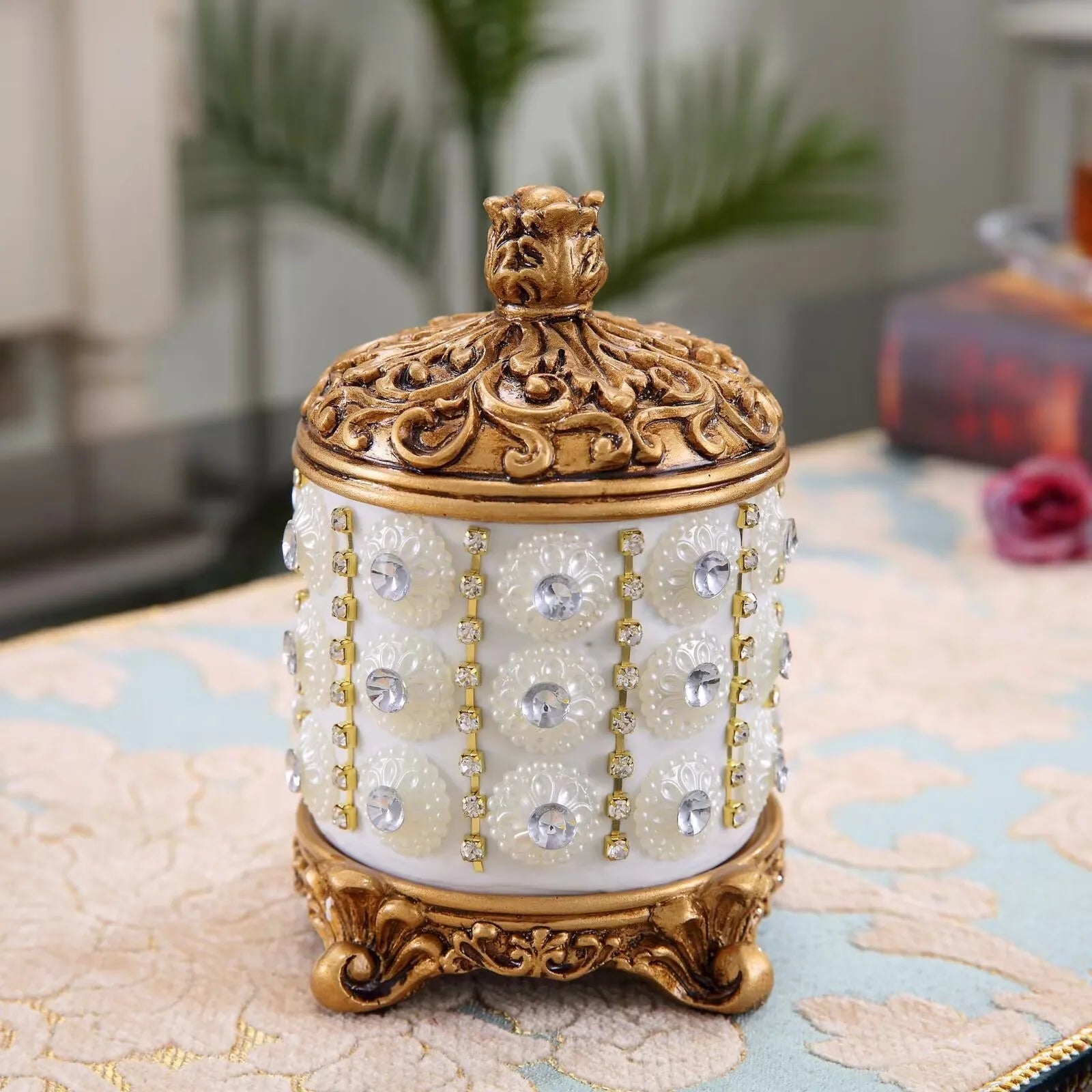 European Resin Diamond Fruit Plate Dried Fruit Candy Dish Tissue Box Ornaments Home Livingroom Table Furnishing Decoration Craft - https://mohammadcollection.com