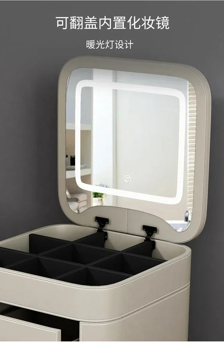 Modern MC THE BLACK DIAMOND makeup vanity with drawer, mirror, stool, and dressing table for elegant hotel or bedroom use.