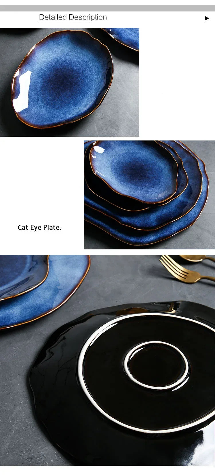 Deep blue ceramic flat plate by 𝕄𝕔 𝕋𝕙𝕖 𝔹𝕝𝕒𝕔𝕜 𝔻𝕚𝕒𝕞𝕠𝕟�