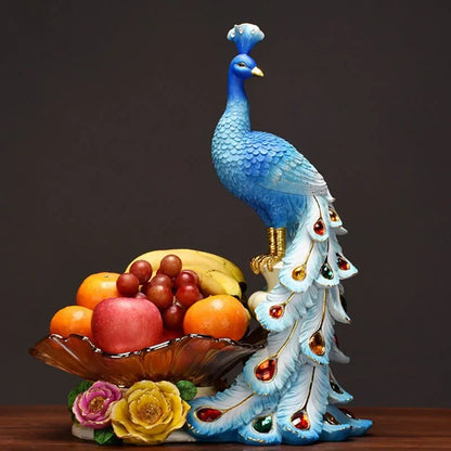 European Style Peacock Fruit Candy Plate Home Living Room Dim Sum Dry Fruit Plate Desktop Creative Storage Decoration Snack Tray - https://mohammadcollection.com