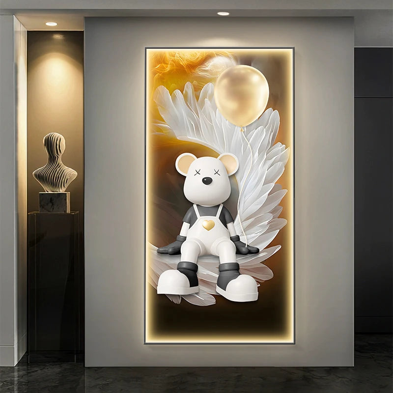 Modern living room wall decor LED painting poster by MC THE BLACK DIAMOND featuring a stylish and vibrant printed artwork.
