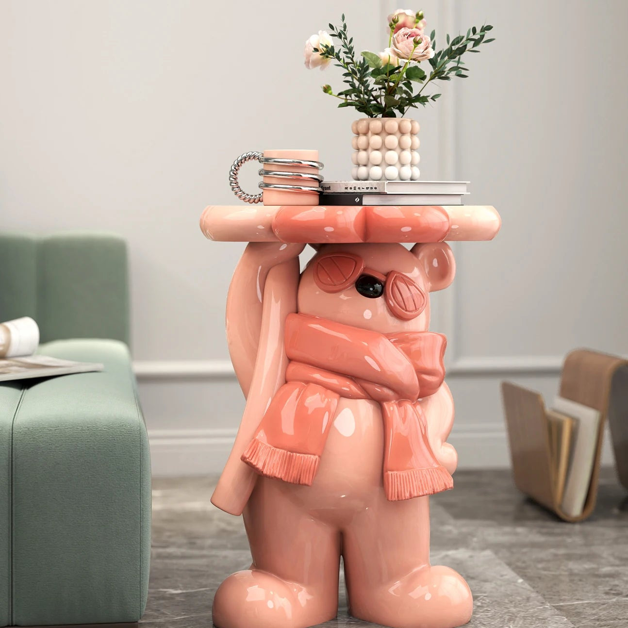 Nordic Style Living Room Small Coffee Table Creative Cartoon Bear Sofa Side Table Kawaii Room Decor Bedside Table Storage Rack - 𝕄𝕮 𝕋𝕙𝕖 𝔹𝕝𝕒𝕔𝕜 𝔻𝕚𝕒𝕞𝕠𝕟𝕕