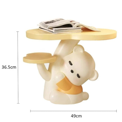Cartoon Bear Statue Sofa Side Table Living Room Coffee Table Kawaii Room Decor Furniture Children&