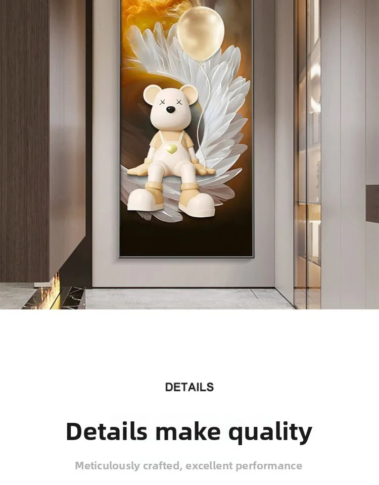 Modern living room wall decor with LED painting poster by MC THE BLACK DIAMOND, featuring vibrant, contemporary artwork on a sleek poster print.